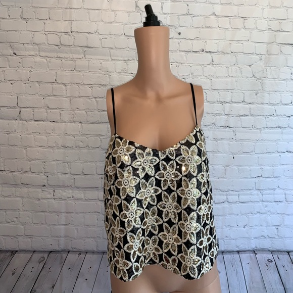 Ark & Co Tops - Ark & Co Black & Gold Floral Blouse size S